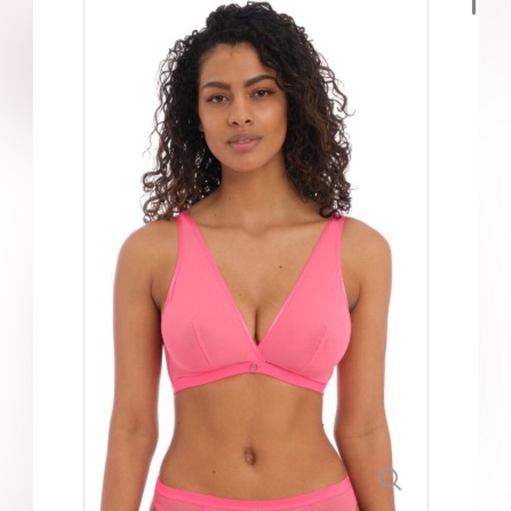 Freya Snapshot Bralette wireless pink coral mesh size medium